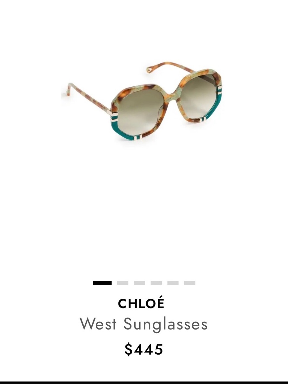 Chloe West Oversized Green Tortoiseshell Sunglasses